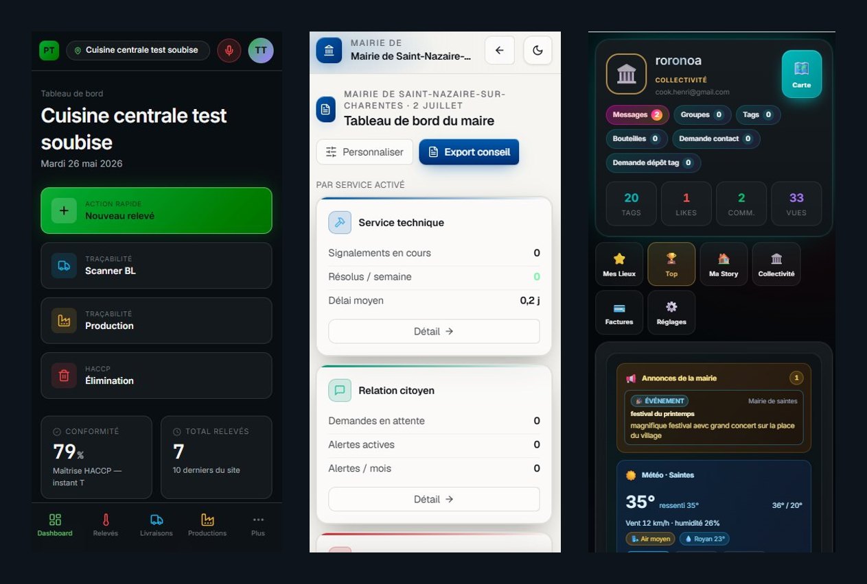 Trois applications métier développées par OFAD : Plat Témoin, Vision Pro Collectivité et GeoTag